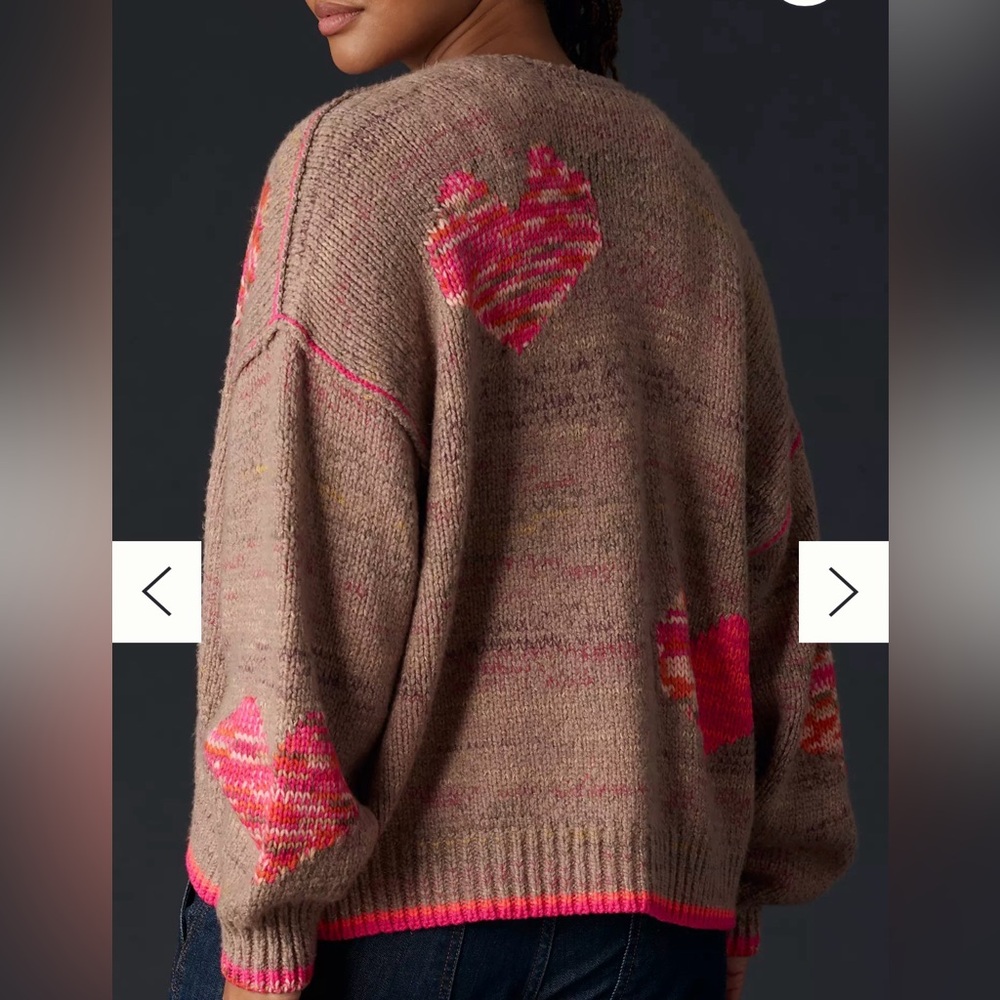 Daily Practice by Anthropologie Heart Cardigan size M/L - Picture 4 of 9